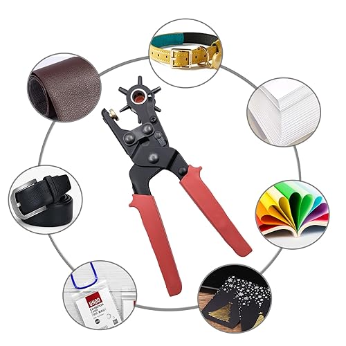 Miniatura 7 de Punzón de cuero agujero, perforador de agujero de cinturón para cuero, kit de alicates giratorios, alicates de cuero para cuero, cinturones,