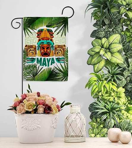 Miniatura 9 de Ornament Collection Maya - Juego de banderas de jardín con soporte Regional Mexico United Mexican States Country Particular Area House Decoración