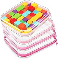 Vista 25 de Hoolerry 4 piezas de estuches rígidos transparentes con cremallera, bolsas de maquillaje, estuche de lápices de plástico, contenedores de caja