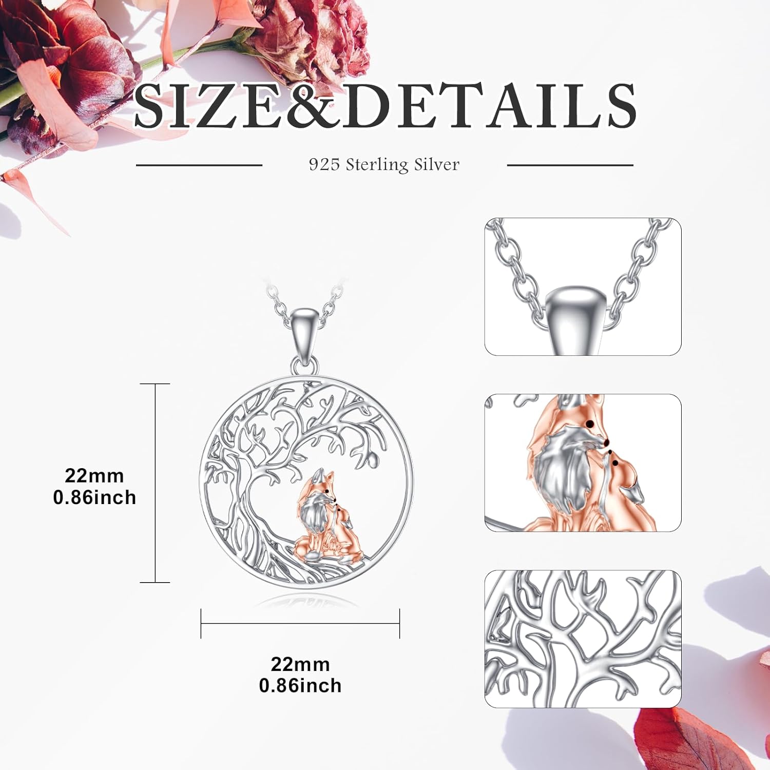 Horse/Cow/Frog/Mama Bear/Lion/Monkey/Fox/Giraffe Necklace S925 Sterling Silver Cute Animal Pendant Necklace Mother's Day Birthday Gift for Women Mom Grandma - Image 2
