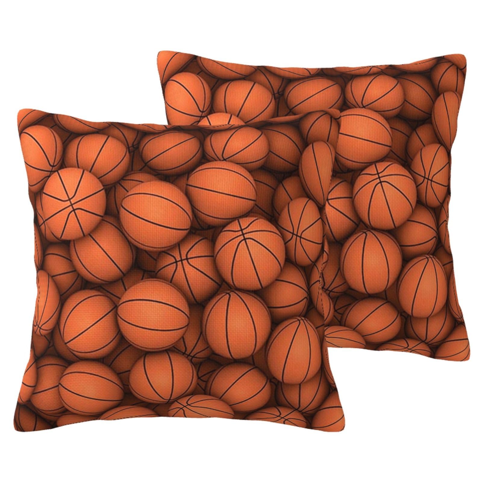 Housses de coussin lin imprimé basket-ball orange de qualité supérieure
