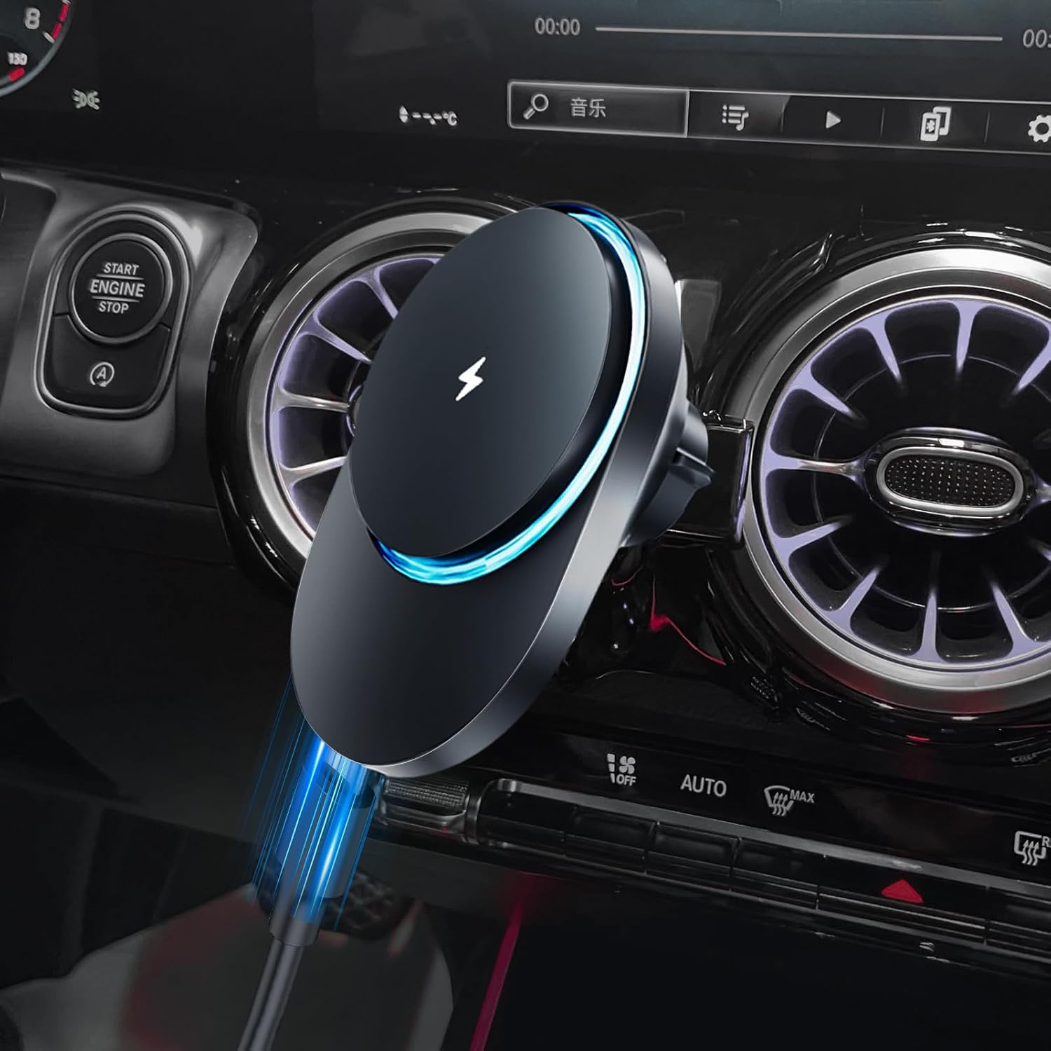 CLEC for Mercedes-Benz GLB-Class 2020-2022 Magnetic Wireless Charger Car Phone Holder Mount Custom Fit for Benz GLB-Class 2020-2022 15W Fast Charging Car Phone Holder Wireless Charger