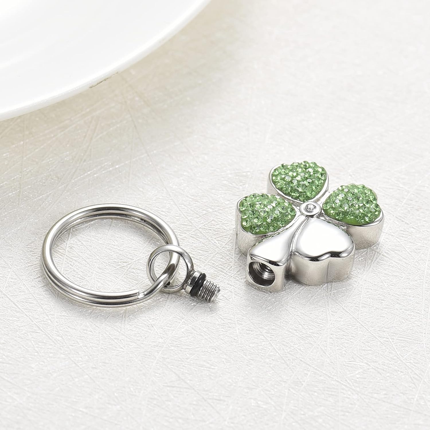 constantlife Cremation Jewelry for Ashes Four Leaf Clover Urn Keychain Memorial Loved Ones Ash Holder Lucky Pendant image 5