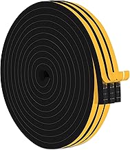 27M Foam Sealing Tape, Black 6 x 3 mm Weatherstrip Doors Sealing Strip for Doors and Windows of the Home, High Density Adhesive Foam Weather Stripping for Insulation, Noise and Collision (9 m x 3