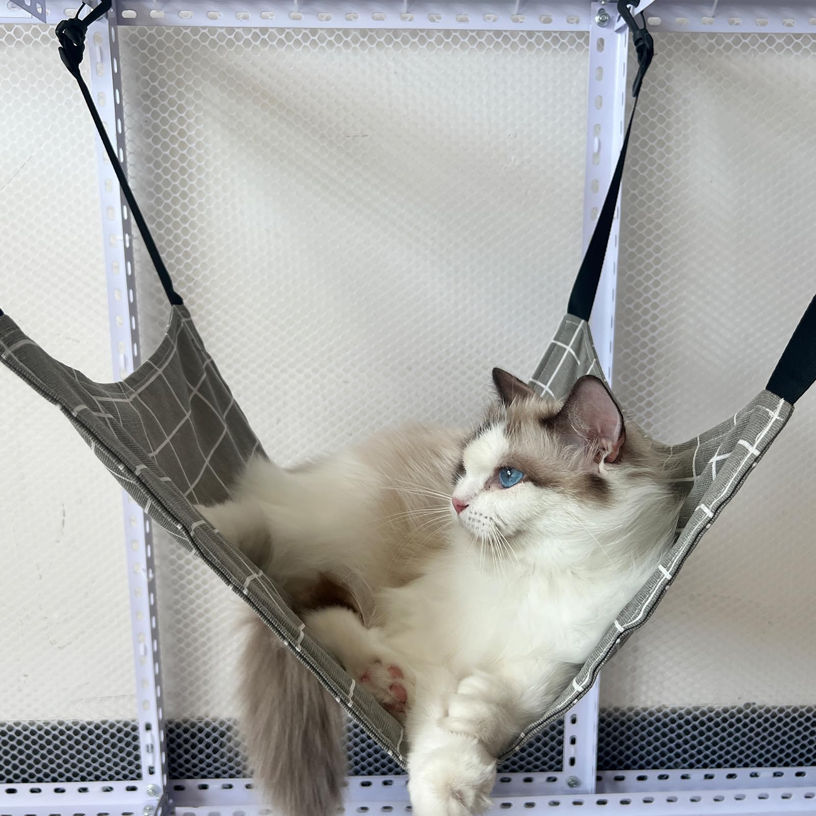Bailinks 53x35CM Soft Plush Cat Hammock Bed with Metal Hooks for Cats Kittens, Puppies and Small Pets - Image 4