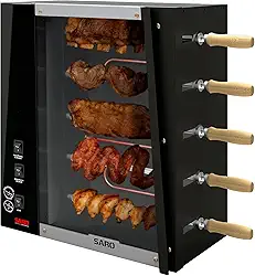 Assador rotativo de 5 espetos elétrico 220V