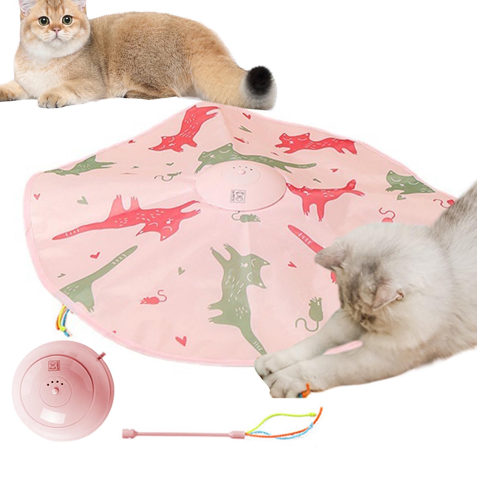 Katzenspielzeug für Indoor-Katzen | Katzen-Stimulationsspielzeug mit 4 Modi | Stimmaktivierter Sensor Elektrisches Katzenspielzeug, Interaktives Katzenstimulationsspielzeug für Bewegung und Spaß