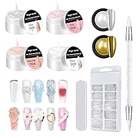 Vista 13 de Solide Builder Gel para uñas antiadherente Kit de uñas de gel constructor de manos transparente y rosa, 4 onzas, extensión de uñas de repuesto