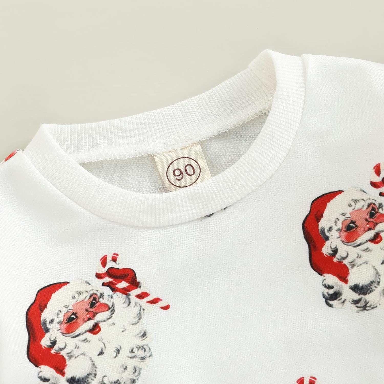 Twopumpkin Toddler Girl Boy Christmas Outfit Baby Santa Candy Cane Print Shrit Crewneck Sweatshirt Sweater Holiday Clothes - Image 3