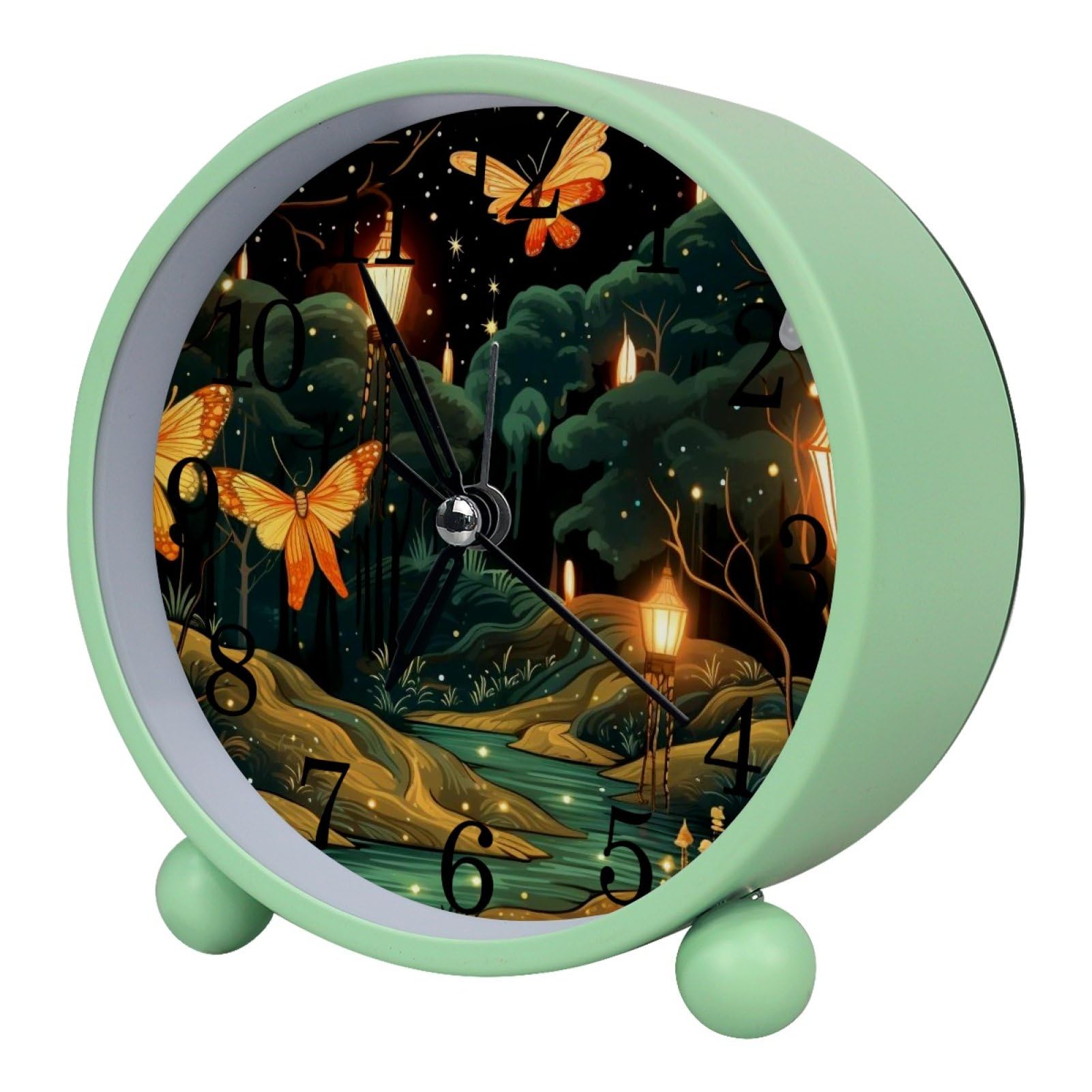 etoenbrc Battery Operated Clock Slient Plastic Table Clock Battery Operated Bedside Alarm Clock with Light for Bedroom Living Room(Color521)