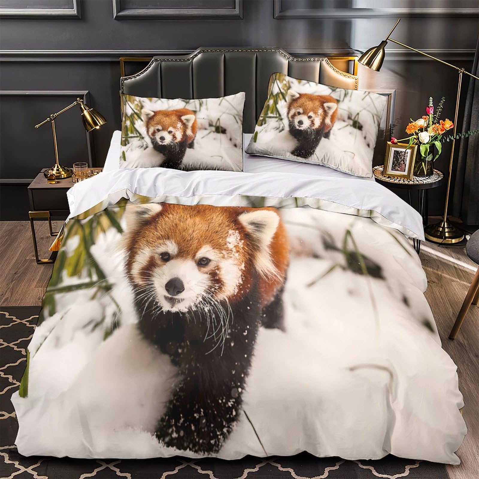 Parure de lit panda roux 135x200cm pour créer un cocon de douceur