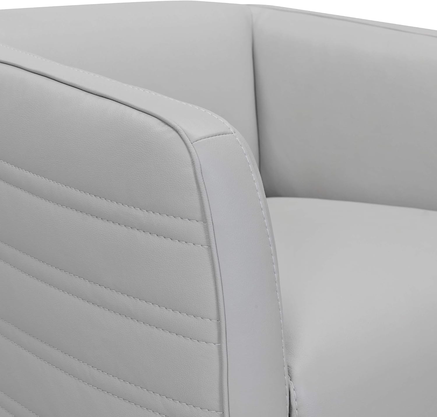 Armen Living Melanie Swivel Leather Barrel Chair