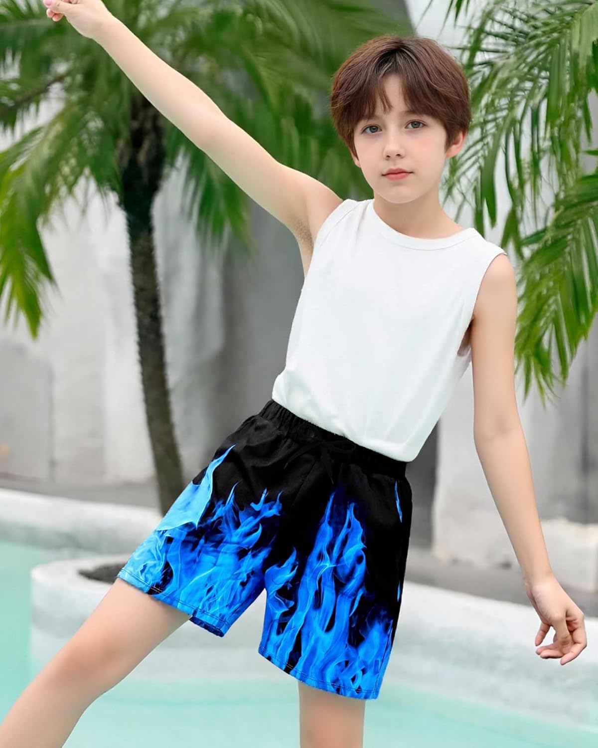 Boys Swim Trunks with Compression Liner Quick Dry Beach Shorts Big Kids Bathing Suit Board Shorts Swimwear 5-16Y - Image 3