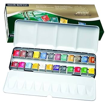 Rowney 固形透明水彩絵具 Amazon | ラウニー 水彩絵具 専門家用 固形水彩絵具セット
