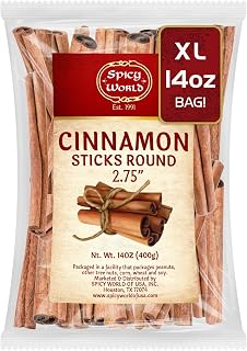Spicy World Saigon Cinnamon Sticks 14oz Bag (~100 Sticks) - Premium Cassia from Vietnam, 4.5-5.5% Oil, Strong Aroma for Baking, Cooking, Drinks