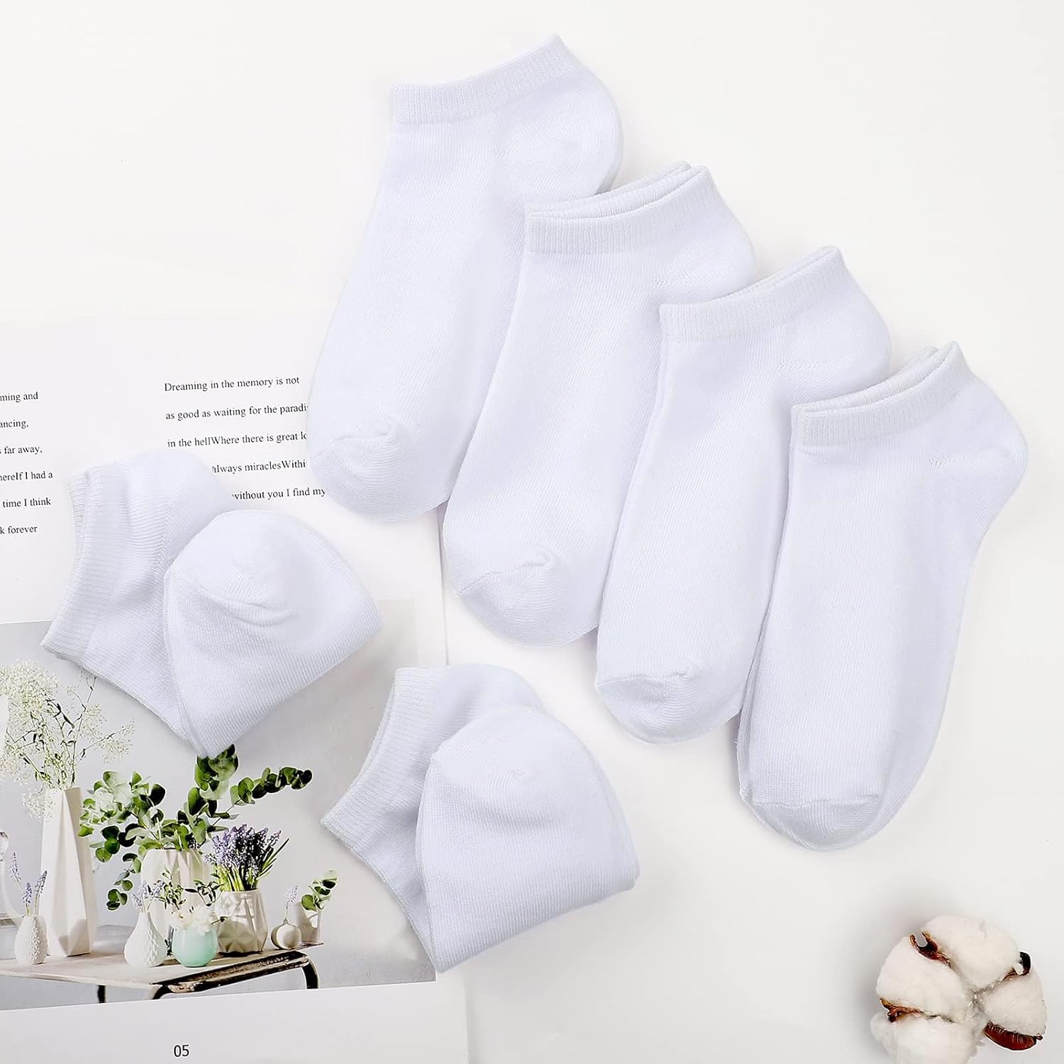 BOOPH 25 Pack Kids Low Cut Ankle Socks Boys Girls Half Cushion Athletic Socks - Image 3