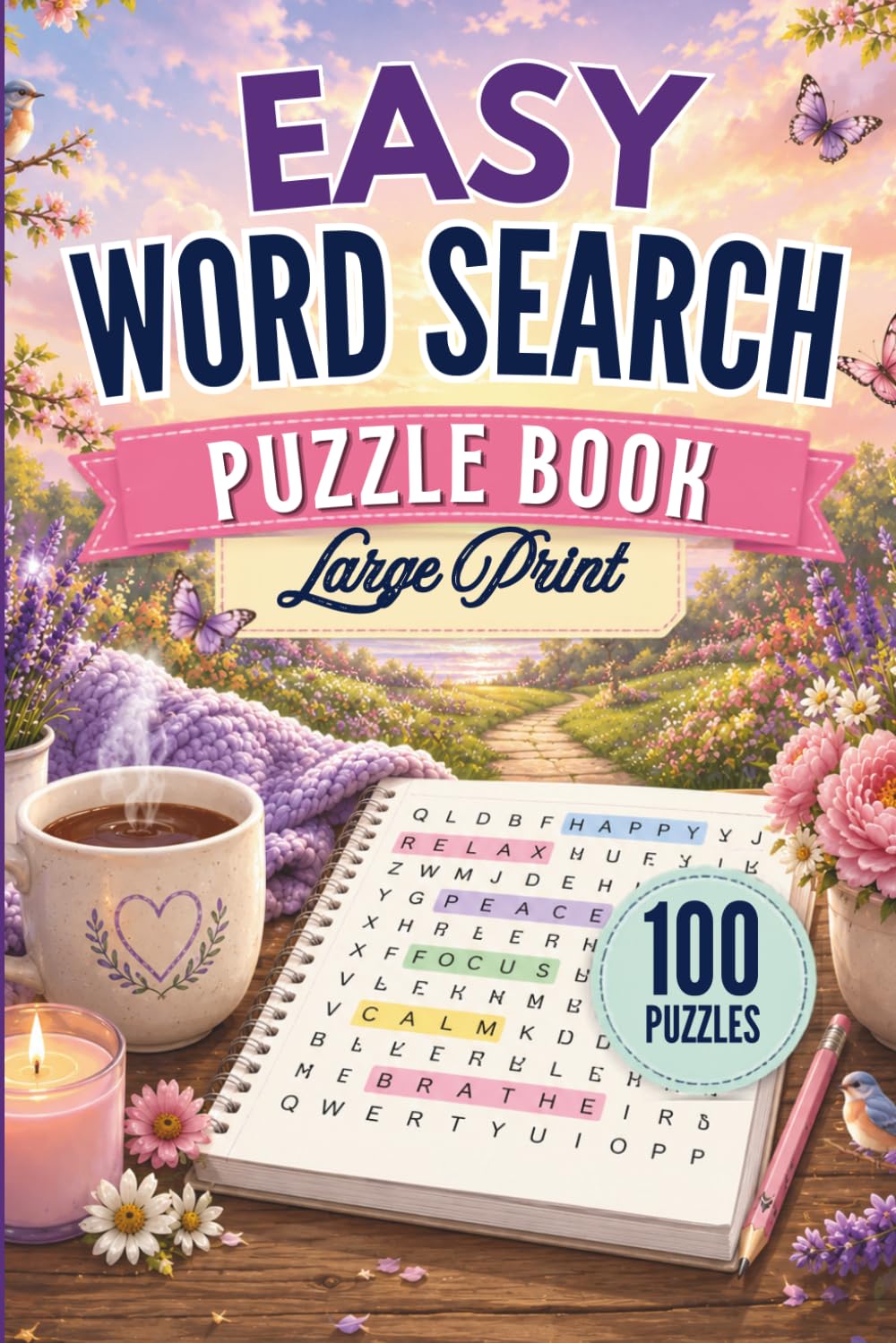 Easy Word Search Puzzle Book: 100 Easy Large Print Puzzles for Adults, Seniors, and Teens | Relaxing Word Search Fun for Stress Relief, Brain Exercise, and Screen-Free Entertainment