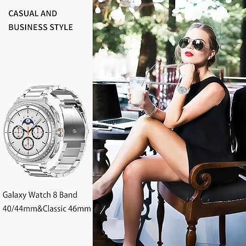 Vista 25 de GOLDTOLUCK No Gap Stainless Steel Band Compatible with Samsung Galaxy Watch 8 7 6 5 4 Classic FE Pro Ultra 40mm 44mm 46mm 43mm 47mm 45mm 42mm