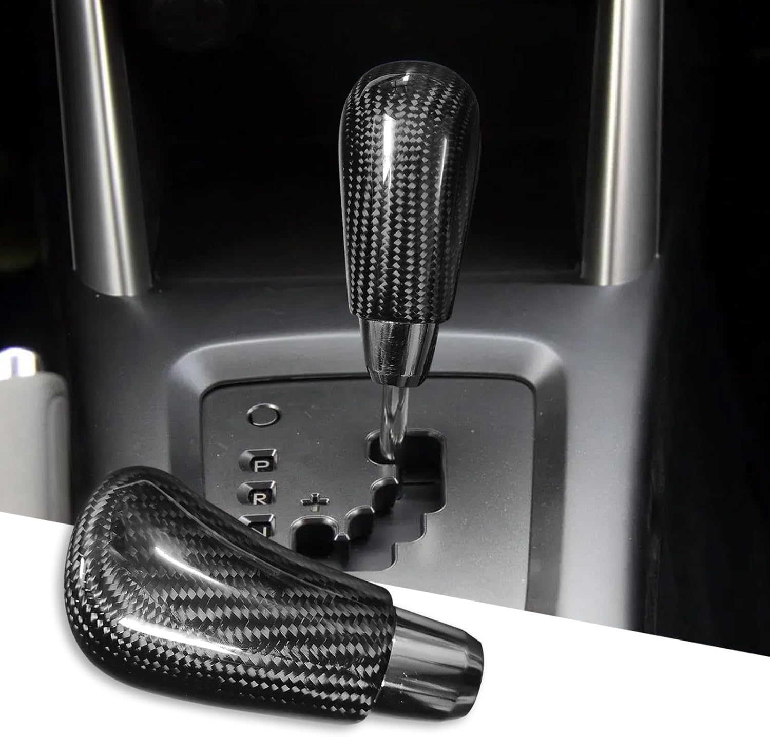 Compatible with Carbon Fiber Gear Shift Knob Head Cover Automotive Shift Lever Modified Decoration for Subaru Outback 2004-2009 Impreza 2007-2009 Forester 2007-2012 (Black)