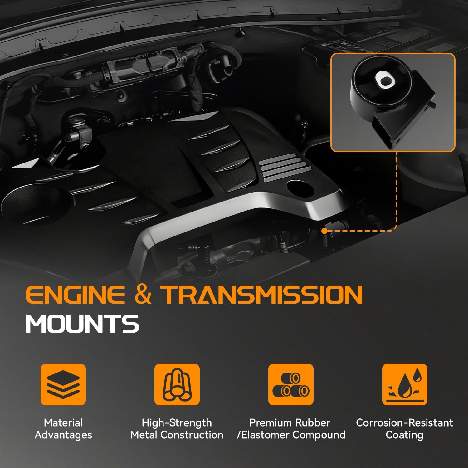 4PCS Engine Motor Mount & Automatic Transmission Mount Set Compatible with Chrysler 200 Dodge Avenger 3.6L 2011-2014; Journey 2011 2012 2013 2014 2015 2016 2017 2018 2019