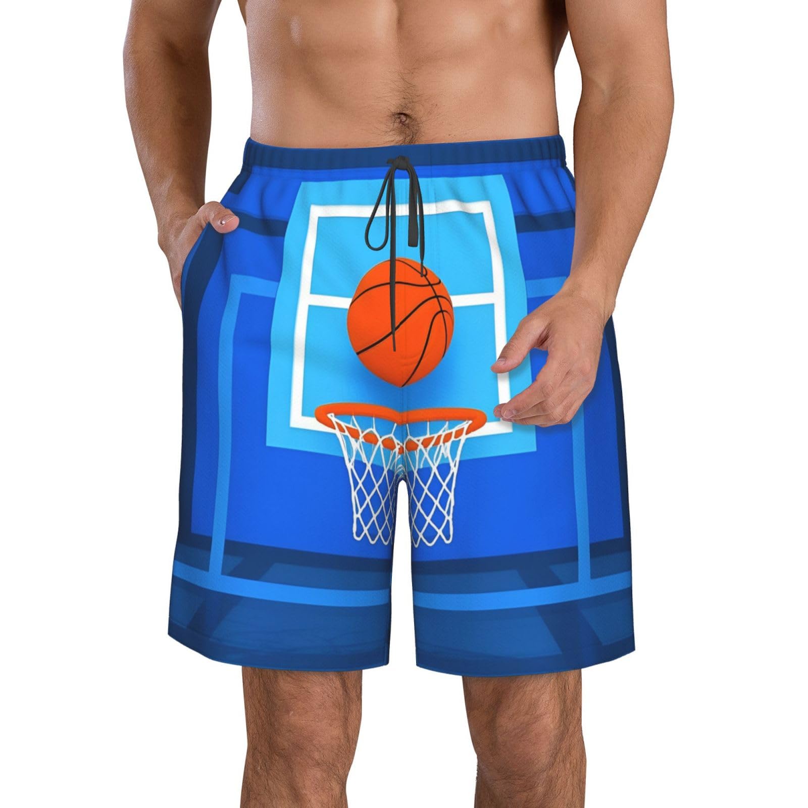 Mens Beach Shorts for Vacation Casual Sports Athletic Running Gym Shorts for Men Sports Basketball Basket