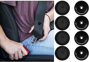 4 Sets Seat Belt Stop Buttons, Seat-Belt Stopper Clips Snap-On System, No Welding Required Seat Belt Stop Button Buttons Prevent Seat belt Buckle from Sliding Down