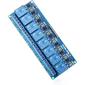 ELEGOO 8-Channel DC 5V Relay Module with Optocoupler Blue