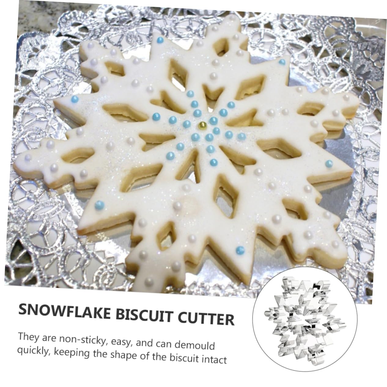 Alipis 2pezzi Stampo per Biscotti Forma di Fiocco Natale in Acciaio Inox per Torte Dolci in Pasta di Zucchero Riutilizzabile Facile da Pulire