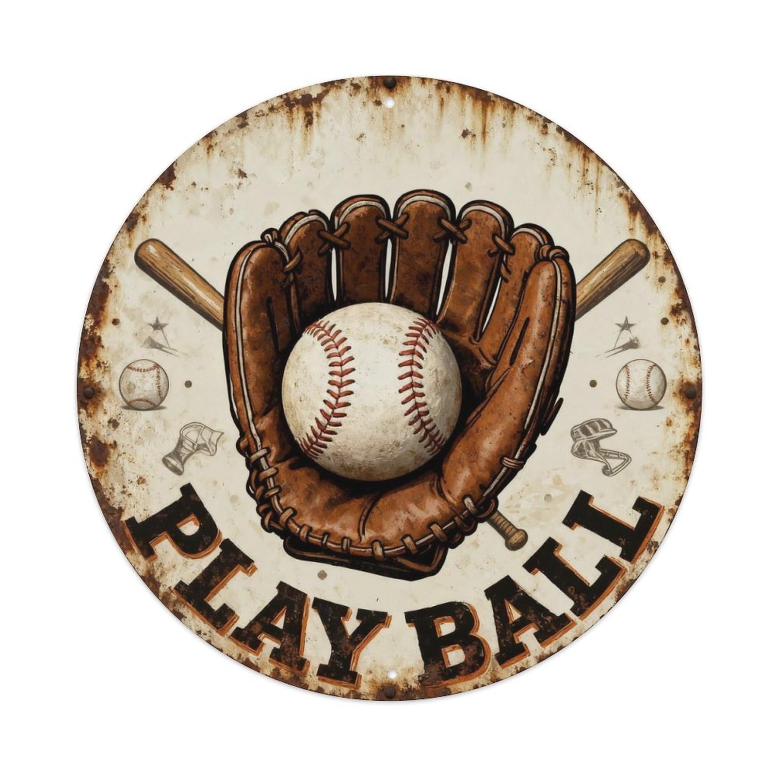 Play Ball Metal Tin Sign Plaque