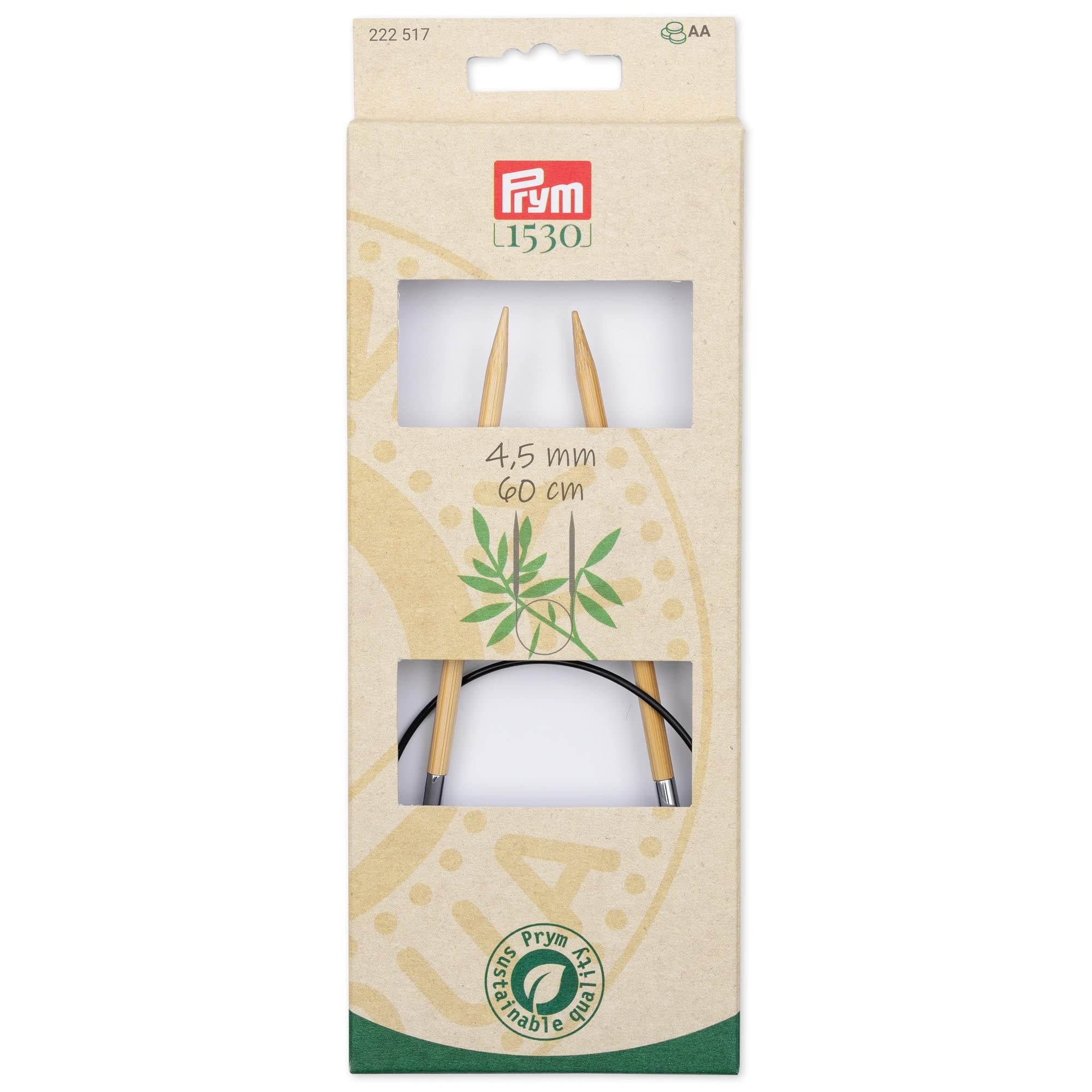 Prym - Prym 1530 Bamboo Circular (60cm, 4.50mm) Needle - 5 Pieces