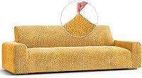 Paulato By Ga.I.Co. Sofa Slipcovers - 1-Piece Furniture Protector - Form Fit, Machine Washable -Velvetcollection - Mango Color
