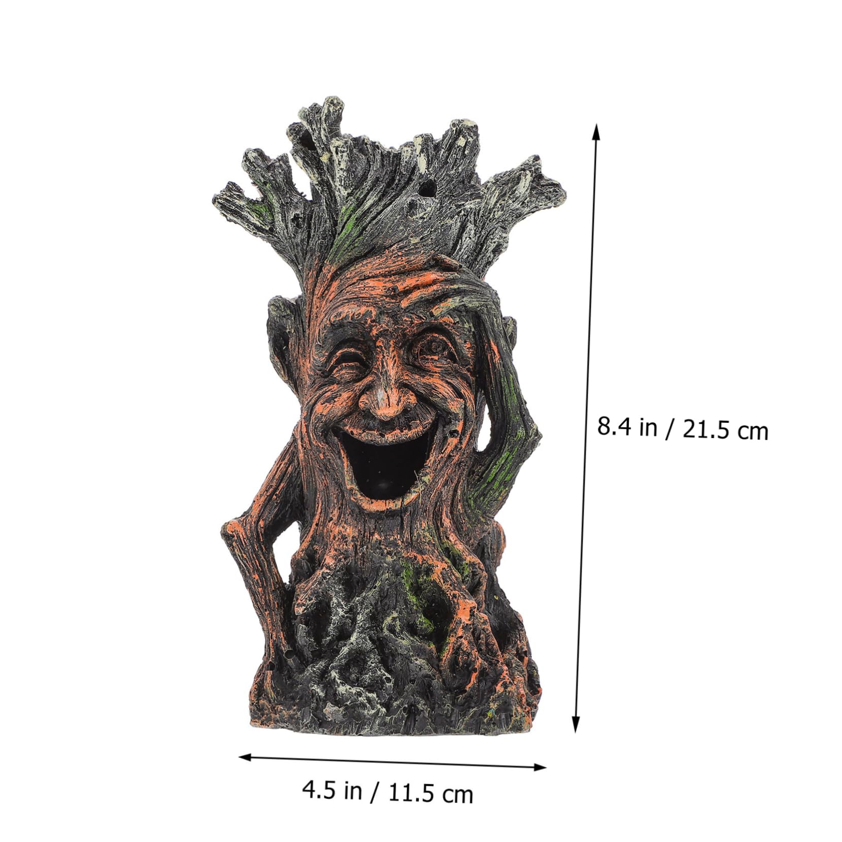 Décoration Aquarium Résine Tronc Arbre Artificiel Visage Souriant Homme Mort Accessoire Aménagement Paysager