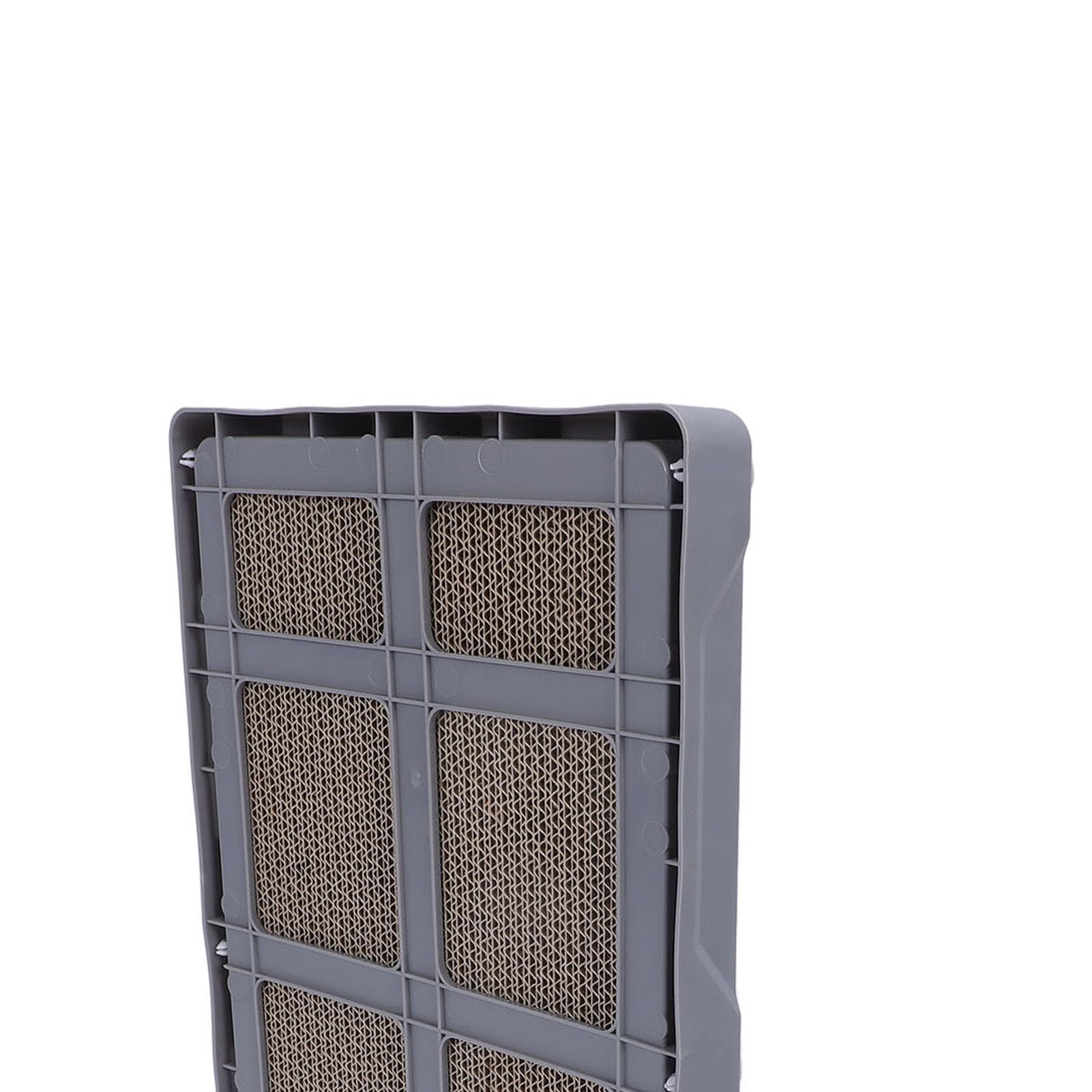 Rascador Vertical de cartón en Forma de L, 23.62 Pulgadas, con Bolas de Hierba gatera incorporadas, rascador de cartón con Bola para Gatos de Interior, tamaño Grande (Grey)