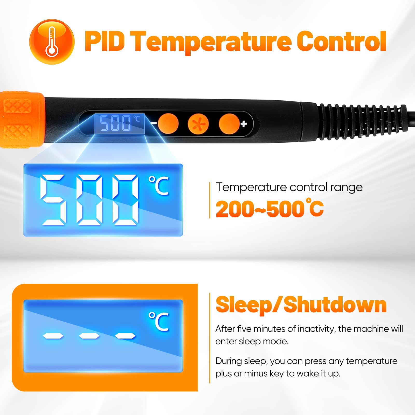 Fer à Souder Kit professionnel, 90W LCD température réglable 200-500 °C, Outils de soudage électrique avec 5 Conseils de soudage, Pompe à Dessouder, Station de Soudage, Multimètre Numérique