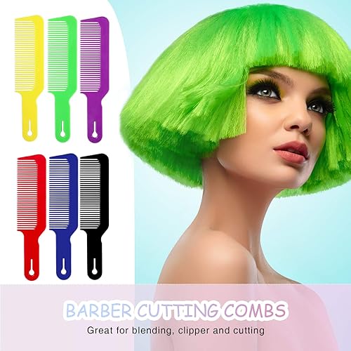 Miniatura 5 de Paquete de 6 peines de peluquería mezcladores, peines de corte de pelo de 9 pulgadas, peines de corte de pelo resistentes al calor para cortes de