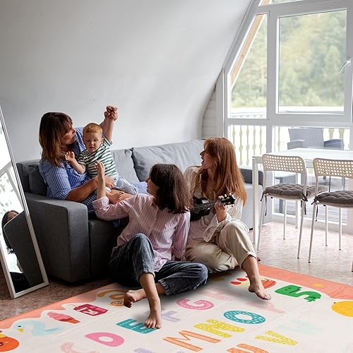 Miniatura 7 de ABC - Alfombra de juego para niños, alfombra grande y suave para aprendizaje educativo, antideslizante, bonita alfombra de área para niños pequeños,