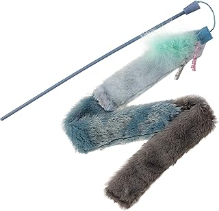 SmartyKat Instincts HappyNip Secret Swinger Breakaway Extendable Wand Teaser Cat Toy, Contains Catnip & Silvervine - Gray/Blue, One Size