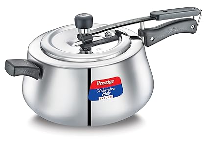 Prestige Nakshatra Cute Svachh Stainless Steel Inner Lid Pressure Cooker with Unique Deep Lid for Spillage Control, 5 Litre, Silver