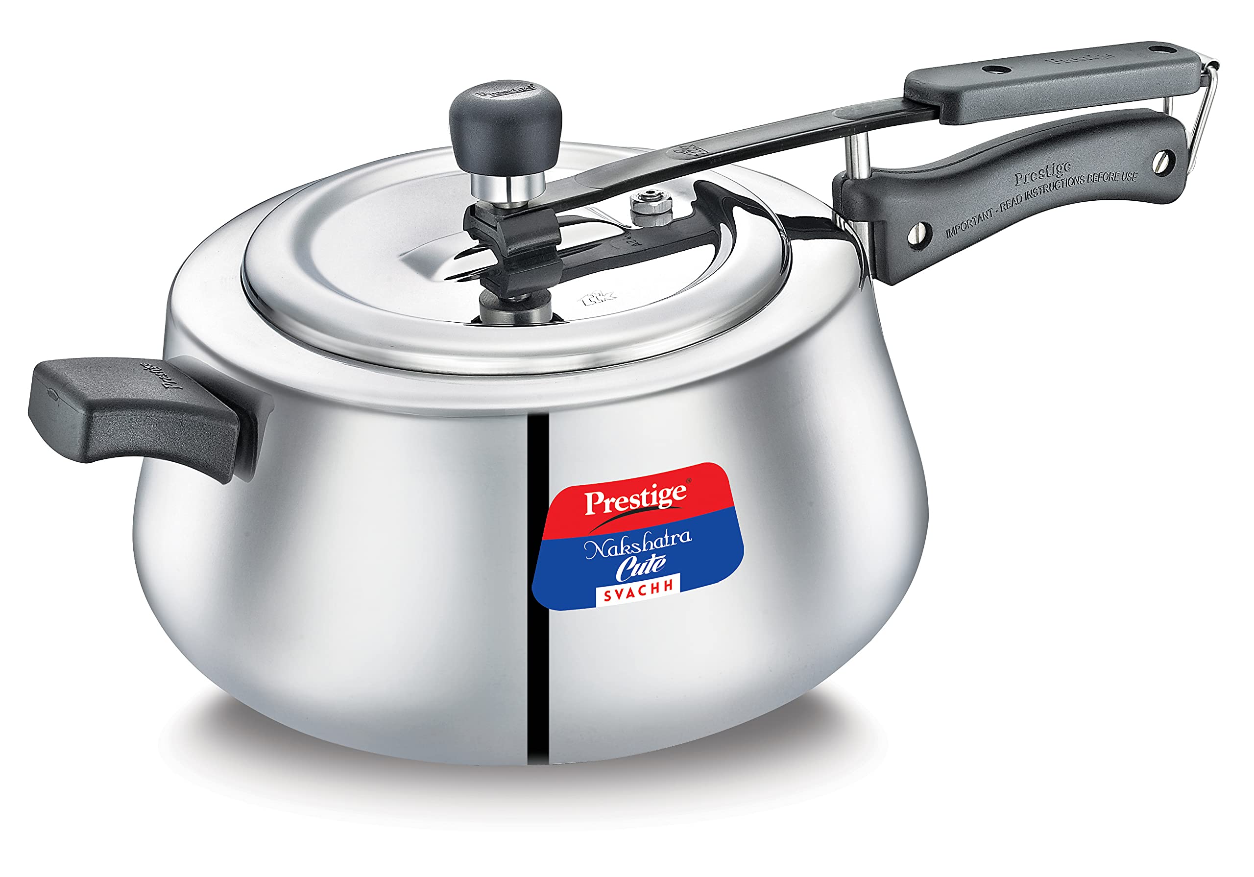 Prestige Nakshatra Cute Svachh Stainless Steel Inner Lid Pressure Cooker with Unique Deep Lid for Spillage Control, 5 Litre, Silver (B09DYXF28F) Amazon Price History, Amazon Price Tracker