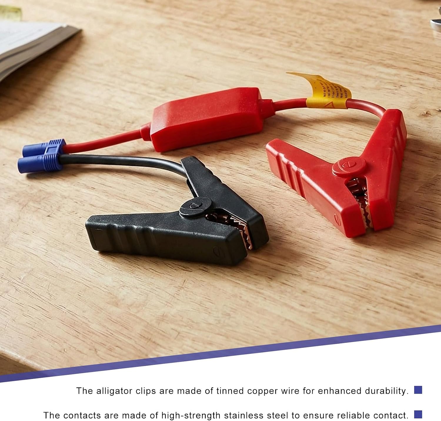 EC5 Jump Starter Cable with Battery Clamps, 12V Emergency Portable Car Battery Booster Cable Replacement, Heavy Duty Alligator Clips to EC5 Connector for Most Vehicles