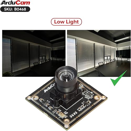 Miniatura 7 de Arducam Módulo de cámara USB 1080P, cámara Lightburn de baja distorsión de poca luz, 2MP CMOS IMX323 Mini UVC USB2.0 placa de cámara web con lente