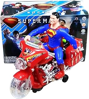 لعبة موتوسيكل البطل الخارق من Next Store ، دراجة نارية حمراء مع شخصية أكشن، لعبة إلكترونية متحركة مع أضواء LED ملونة وموسيقى مثيرة، هدية مثالية للأطفال والأولاد محبي الأبطال الخارقين.