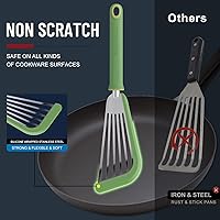 Vista 3 de Espátula de pescado, espátula de silicona resistente al calor de 600 ℉ con cepillo para untar, para utensilios de cocina antiadherentes, espátulas