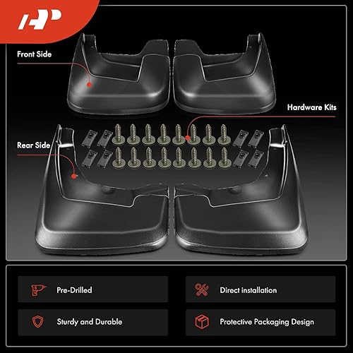Miniatura 3 de A-Premium Juego de 4 guardabarros con accesorios compatibles con Ram 1500 2019-2026 (sin guardabarros), delantero y trasero