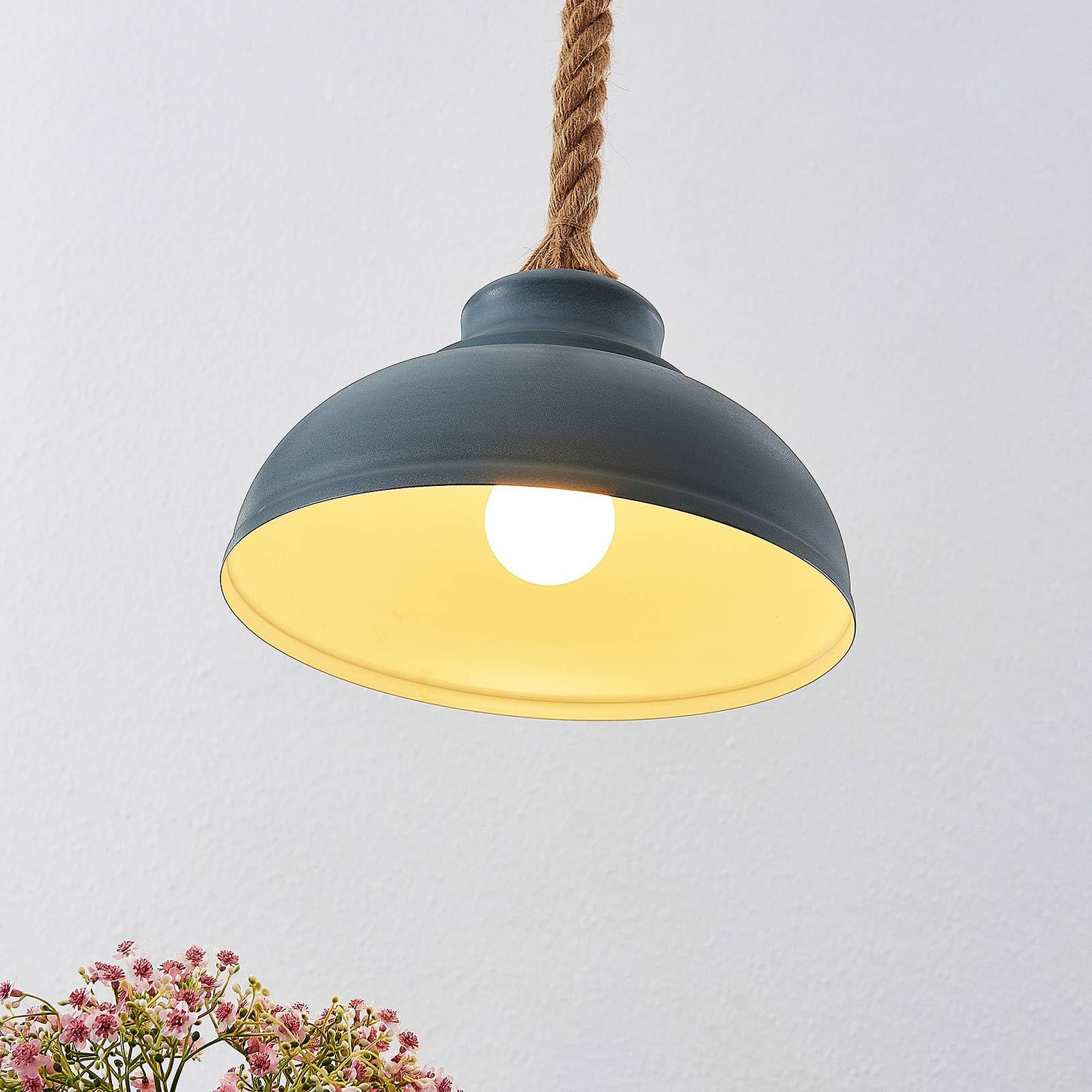 Lindby Suspension Chaby à Intensité Variable (Antique, Classic) En Gris Métal E. A. Pour Salon & Salle Manger (1 Lampe,à E27) Luminaire Lampe Plafond Plafonnier