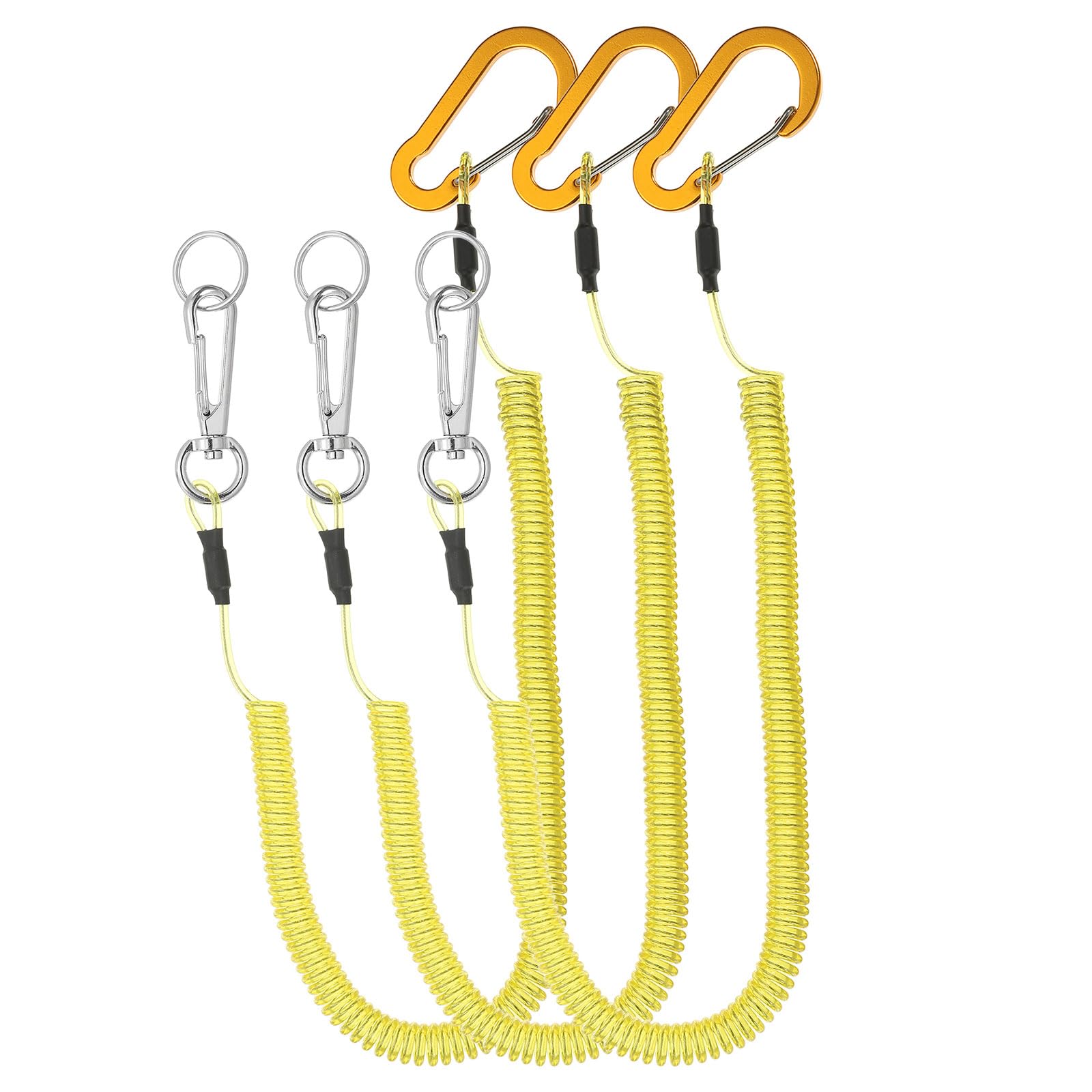 PATIKIL 3pcs Retractable Spring Coil Straps