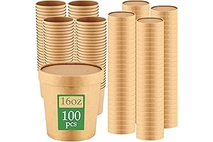 meekoo Paper Ice Cream Cups with Lids