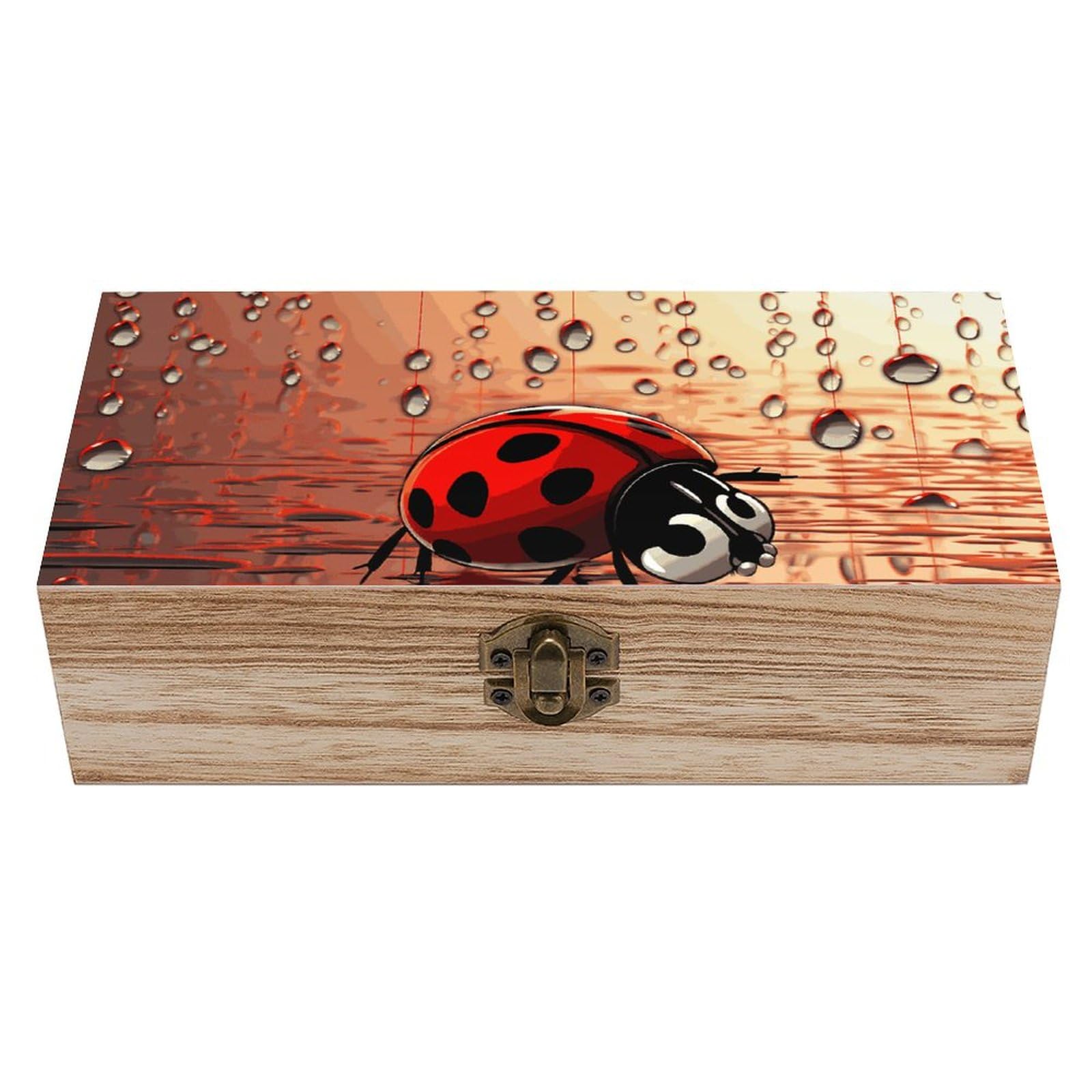 Boîte en bois Art Ladybug cadeau idéal et boîte de rangement pour artisanat durable