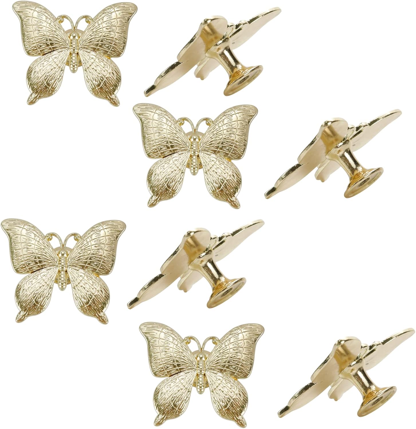 Bitray Decorative Knobs Gold Cabinet Pulls Butterfly Shape Knobs Drawer Knob Furnitures DIY Decoration Hardware - 6pcs