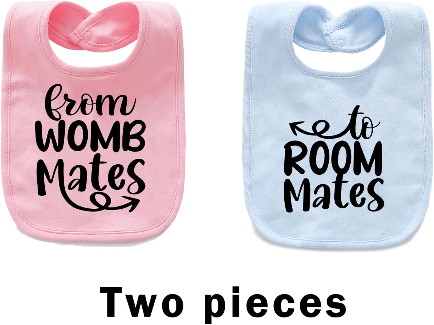 Baby Twins Bibs Womb Mates Newborn Baby Bibs Cute Unisex Bibs Set Toddler Baby Boy Girl Bibs